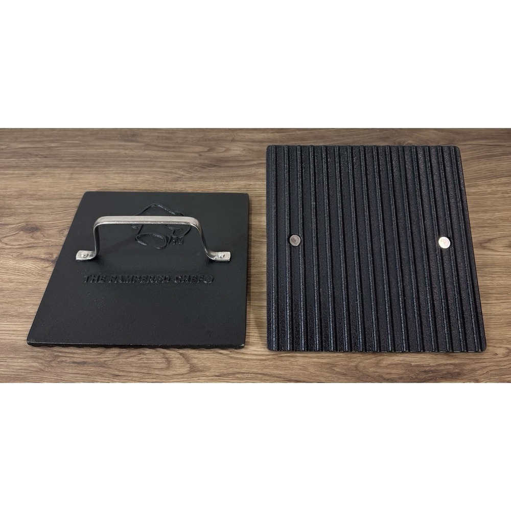 Pampered Chef Grill Pan Dual Burner Double Bacon Burger Panini Press Set 2924 - Picture 5 of 16